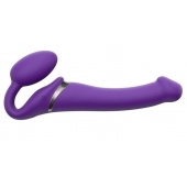 Фиолетовый безремневой вибрострапон Vibrating Bendable Strap-On - size L - Strap-on-me - купить с доставкой в Находке