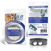 Кольцо на пенис SNAP COCK RING из искусственной кожи на клепках - BlueLine - в Находке купить с доставкой
