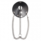 Утяжка для мошонки из искусственной кожи с цепочками PARACHUTE BALL STRETCHER - BlueLine - купить с доставкой в Находке