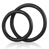 Набор из двух черных силиконовых колец разного диаметра SILICONE COCK RING SET - BlueLine - в Находке купить с доставкой