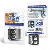 Хомут-утяжка для мошонки из искусственной кожи на клепках SNAP BALL STRETCHER - BlueLine - купить с доставкой в Находке