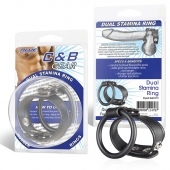 Двойное кольцо выносливости на пенис DUAL STAMINA RING - BlueLine - в Находке купить с доставкой
