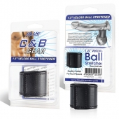 Хомут-утяжка для мошонки из искусственной кожи на липучке VELCRO BALL STRETCHER- 4 см. - BlueLine - в Находке купить с доставкой
