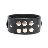 Черный кожаный ошейник с короткими шипами - БДСМ Арсенал - купить с доставкой в Находке