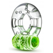 Зеленое эрекционное виброкольцо Arouser Vibrating C-Ring - Blush Novelties - в Находке купить с доставкой