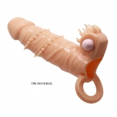 Телесная удлиняющая вибронасадка Penis Sleeve Connor - 17 см. - Baile - в Находке купить с доставкой