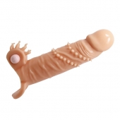 Телесная удлиняющая вибронасадка Penis Sleeve Connor - 17 см. - Baile - в Находке купить с доставкой