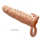 Телесная удлиняющая насадка Penis Sleeve Emmitt - 17 см. - Baile - в Находке купить с доставкой