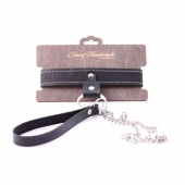 Узкий однослойный ошейник с поводком - Crazy Handmade - купить с доставкой в Находке