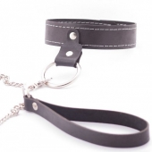 Узкий однослойный ошейник с поводком - Crazy Handmade - купить с доставкой в Находке