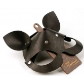 Черная кожаная маска  Кошка  с маленькими ушками - Crazy Handmade - купить с доставкой в Находке