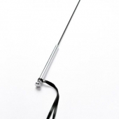 Черный кожаный стек с гладкой ручкой - 55 см. - Crazy Handmade - купить с доставкой в Находке