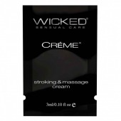 Крем для массажа и мастурбации Wicked Stroking and Massage Creme - 3 мл. - Wicked - купить с доставкой в Находке