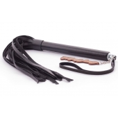 Черная кожаная плеть  Индиго  - 50 см. - Crazy Handmade - купить с доставкой в Находке