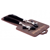 Зажимы на соски с черными замшевыми кисточками - Crazy Handmade - купить с доставкой в Находке