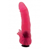 Розовая насадка для страпона с клиторальными лепестками - 18,5 см. - LOVETOY (А-Полимер) - купить с доставкой в Находке