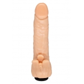 Телесная гелевая насадка-фаллос с клиторальными лепестками - 18,5 см. - LOVETOY (А-Полимер) - купить с доставкой в Находке