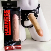 Телесная насадка-фаллос на трусиках с плугом - 16,5 см. - LOVETOY (А-Полимер) - купить с доставкой в Находке