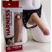 Страпон Harness из двух предметов: трусики с плугом и насадка-фаллос - 17 см. - LOVETOY (А-Полимер) - купить с доставкой в Находке