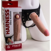 Реалистичный страпон Harness из трусиков и насадки-фаллоса - 18,5 см. - LOVETOY (А-Полимер) - купить с доставкой в Находке
