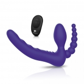 Фиолетовый безремневой страпон с пультом ДУ 7’’ Remote Control Strapless - 24 см. - Pegasus - купить с доставкой в Находке