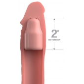 Телесная насадка-удлинитель 2 Inch Silicone X-tension with Strap - 20,3 см. - Pipedream - в Находке купить с доставкой