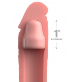 Телесная насадка-удлинитель 1 Inch Silicone X-tension - 17,8 см. - Pipedream - в Находке купить с доставкой