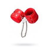 Кожаные красные оковы с цепочкой - Sitabella - купить с доставкой в Находке