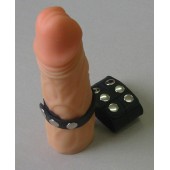 Чёрный поводок на пенис из натуральной кожи - Sitabella - купить с доставкой в Находке