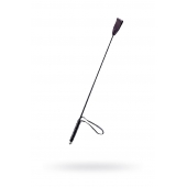 Чёрный стек с кожаной ручкой - 58 см. - Sitabella - купить с доставкой в Находке