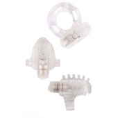 Набор из 3 прозрачных эрекционных колец с вибрацией Teasers Ring Kit - Chisa - в Находке купить с доставкой