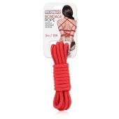 Красная хлопковая веревка для связывания - 3 м. - Lux Fetish - купить с доставкой в Находке