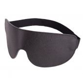Чёрная широкая кожаная маска на глаза - Sitabella - купить с доставкой в Находке