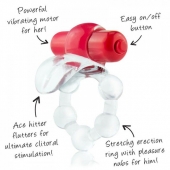 Виброкольцо с язычком и красным виброэлементом Overtime - Screaming O - в Находке купить с доставкой
