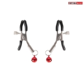 Серебристые зажимы на соски с шариками - Notabu - купить с доставкой в Находке