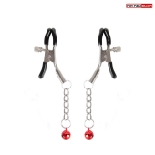 Серебристые зажимы на соски с шариками на цепочках - Notabu - купить с доставкой в Находке