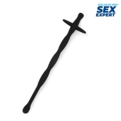 Черный силиконовый уретральный стимулятор - 15 см. - Sex Expert - купить с доставкой в Находке