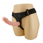 Гладкий фаллоимитатор с крупной головкой на ремешках - 19,7 см. - Baile - купить с доставкой в Находке