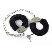 Чёрные меховые оковы на ноги BONDAGE - Lola Games - купить с доставкой в Находке