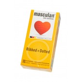 Презервативы с колечками и пупырышками Masculan Ribbed+Dotted - 10 шт. - Masculan - купить с доставкой в Находке