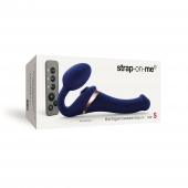 Синий безремневой страпон Multi Orgasm Size S с клиторальной стимуляцией - Strap-on-me - купить с доставкой в Находке