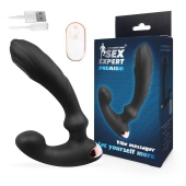 Черный вибромассажер простаты Sex Expert - 14,5 см. - Sex Expert - в Находке купить с доставкой