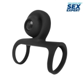 Черная вибронасадка на пенис Sex Expert - Sex Expert - в Находке купить с доставкой