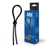 Черное силиконовое лассо с шариком для утяжки - Sex Expert - в Находке купить с доставкой