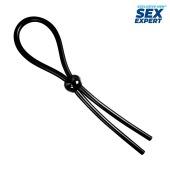 Черное силиконовое лассо с шариком для утяжки - Sex Expert - в Находке купить с доставкой