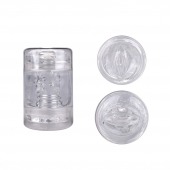 Прозрачный двусторонний мастурбатор Joy Cup - вагина и рот - Erokay - в Находке купить с доставкой