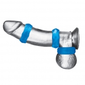 Комплект из трех голубых колец для эрекции 3-Pack Nuts   Bolts Stretch Cock Ring Set - BlueLine - в Находке купить с доставкой