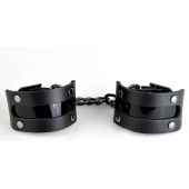 Чёрные наручники с вставкой «Пятница» - Sitabella - купить с доставкой в Находке