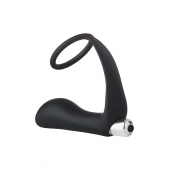 Черное эрекционное кольцо с вибропробкой Vibrating Anal Plug With Cockring - Dream Toys - в Находке купить с доставкой