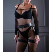 Кожаный пояс с гартерами Sex Game - БДСМ Арсенал - купить с доставкой в Находке